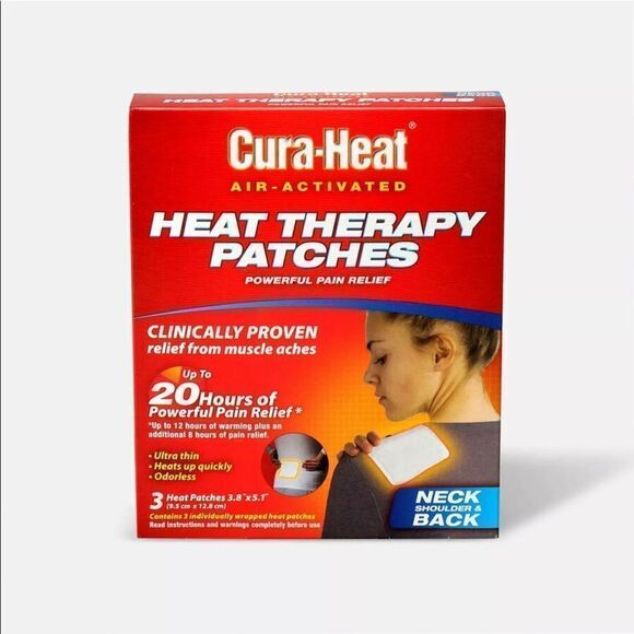 Cura-Heat Heat Therapy Patches Powerful Pain Relief Air-Activated 3 ct Pack of 2 - Picture 1 of 6
